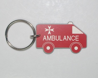 Plastic Ambulance Employee ID Keyring