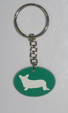 Plastic Corgi Key Chain in Green