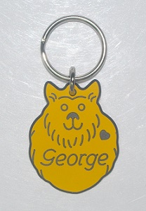 Plastic Fluffy Dog ID Tag