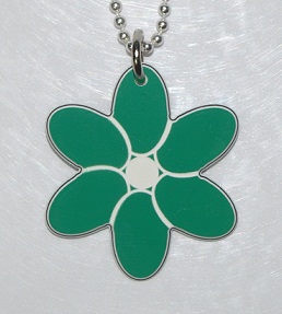 Plastic Flower Pendant in Green