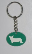 Plastic Corgi Key Chain in Green