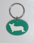 Plastic Corgi Keyring in Green