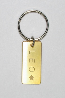 Brass Rectangular Shaped Name Keyring