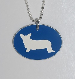 Corgi Tag Pendant in Blue