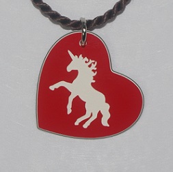 Unicorn Heart Shaped Pendant