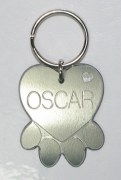Stainless Steel Paw Dog ID Tag