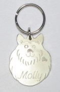 Sterling Silver Fluffy Dog ID Tag